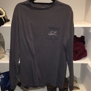 vineyard vines gray long sleeve shirt medium